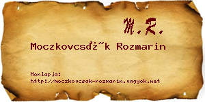 Moczkovcsák Rozmarin névjegykártya